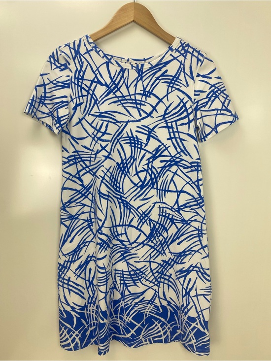 Tyler Boe Dresses & Skirts - Tyler Boe White Dress with Blue Abstract Print